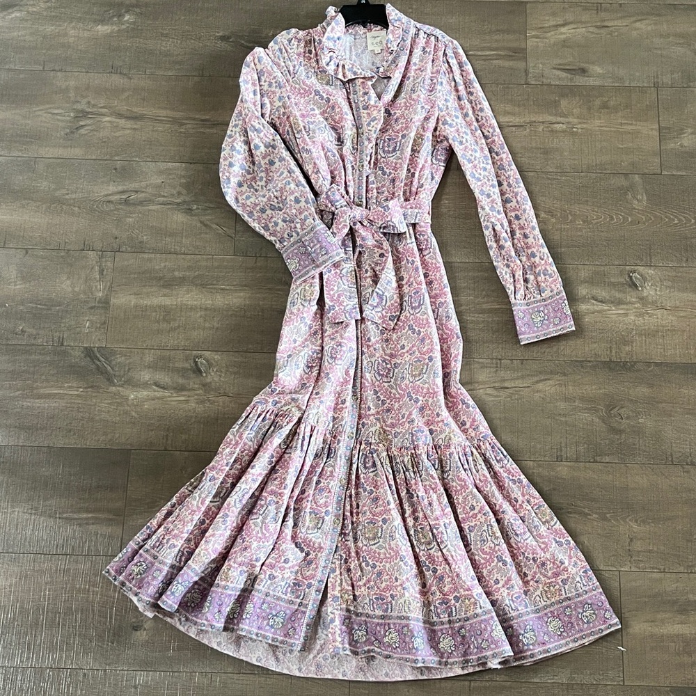 Sézane x Sea New York Roxanne Dress - Pastel Floral Long Sleeve Dress